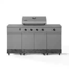 TYTUS Grills - Fresno Series Graphite Stacked Stone Island Grill - Gunmetal Gray