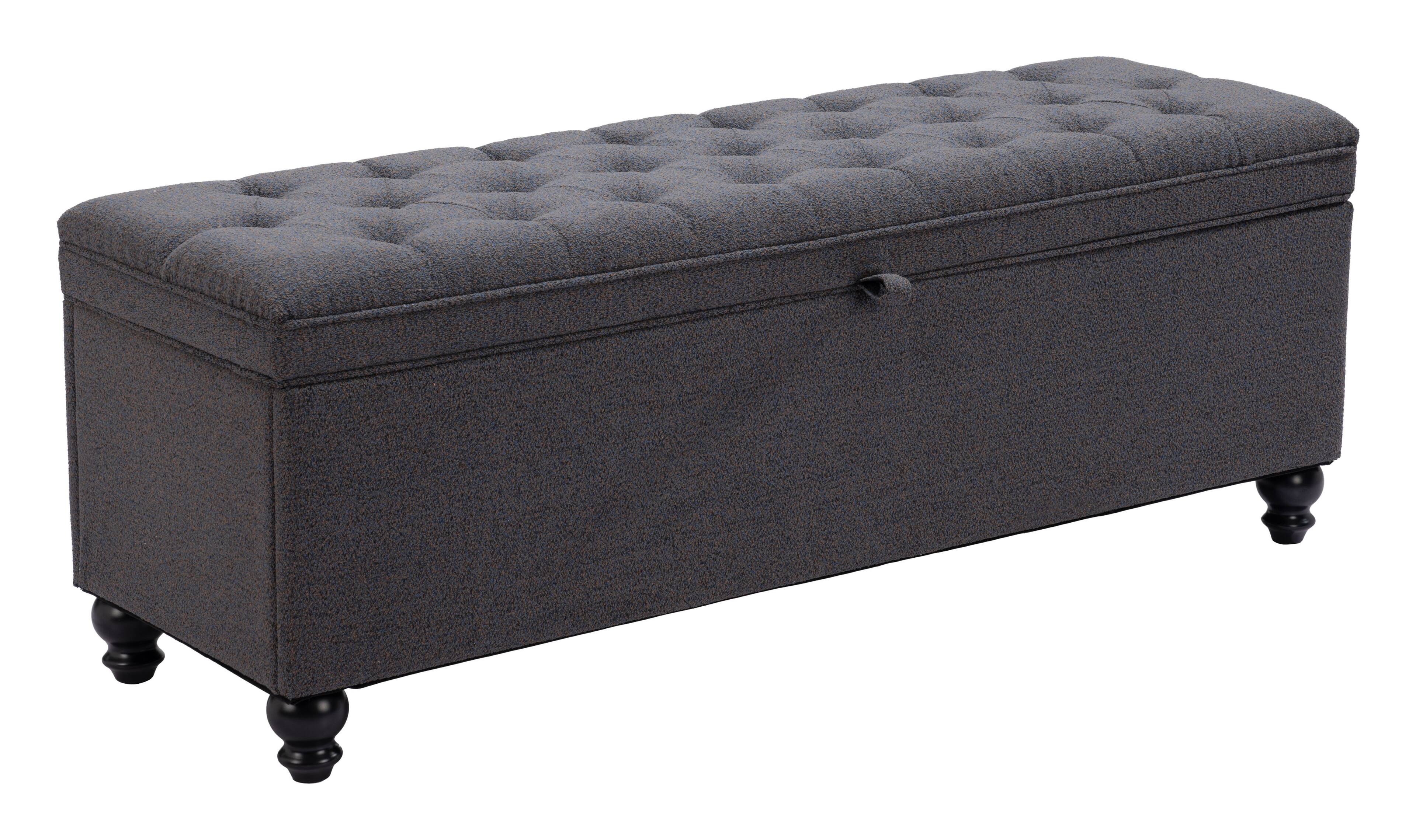 Front. Hivvago - Halifax Storage Bench Gravel Gray - Gravel Gray.