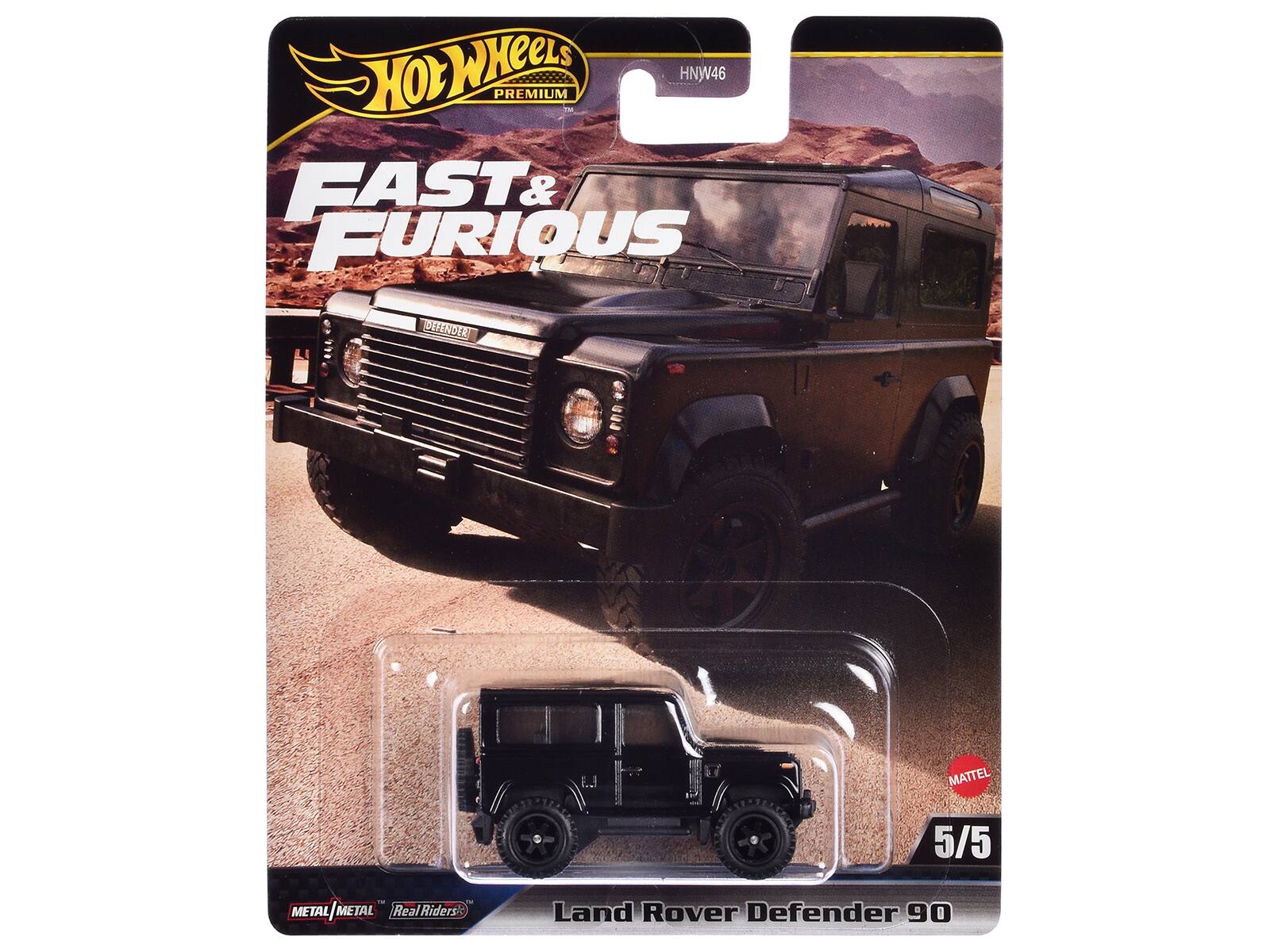 Hot Wheels Premium HNW46 Fast & Furious Defender Mattel 5/5 Metal Metal Metal Metal Real Riders' Land Rover Defender 90