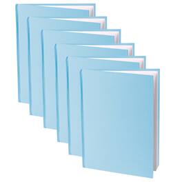 YOUNG AUTHORS - Blue Hardcover Blank Book, White Pages, Portrait, 14 Sheets/28 Pages, Pack of 6 - 11"H x 8-1/2"W