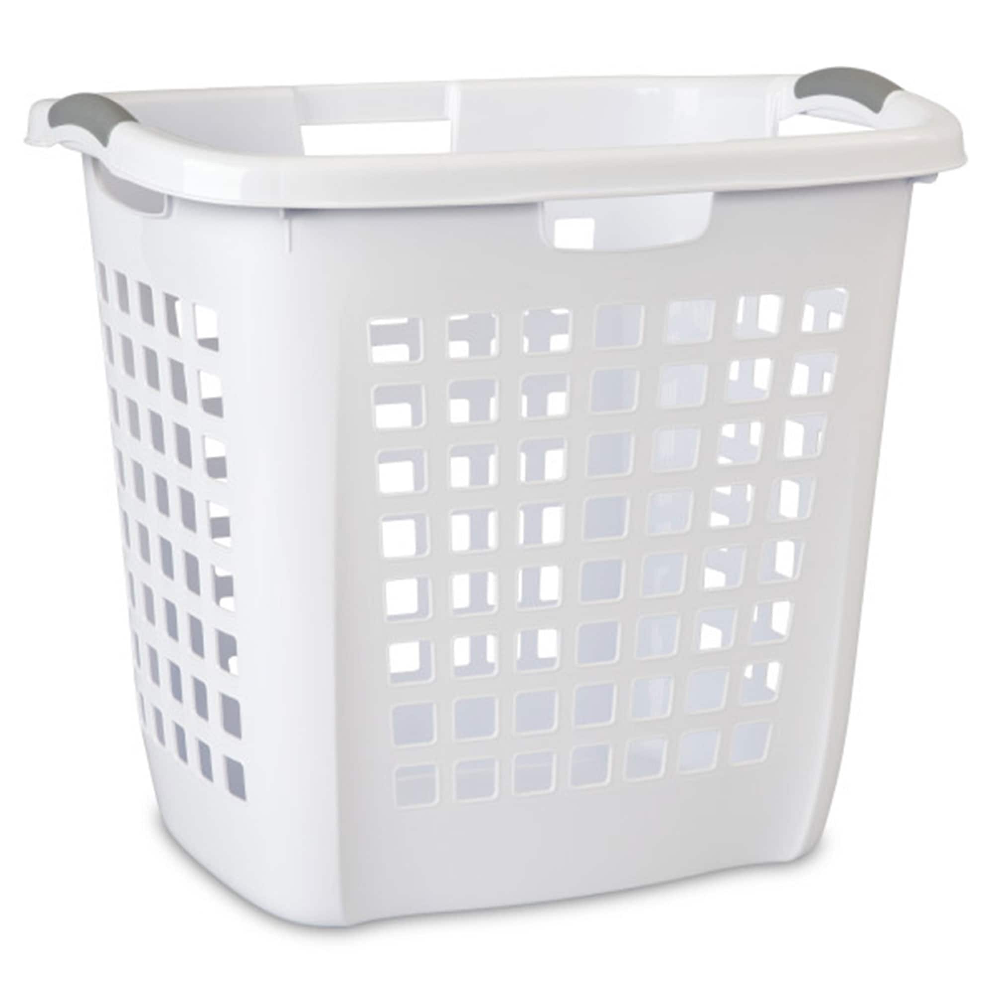 Sterilite - Ultra Easy Carry Plastic Dirty Clothes Laundry Basket Hamper (4 Pack) - White