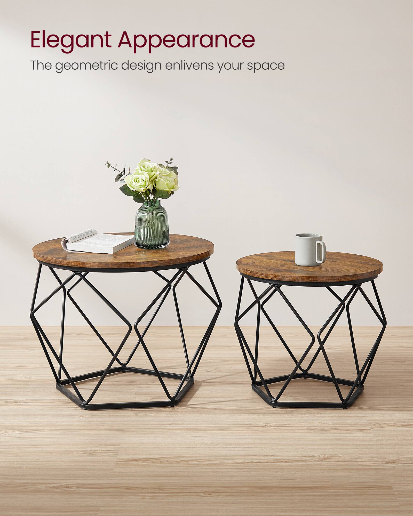 Elegant Appearance  
The geometric design enlivens your space