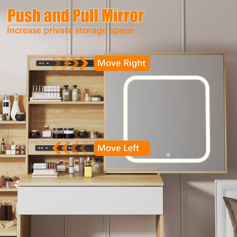 Push and Pull Mirror  
Increase private storage space  

Move Right  
Move Left