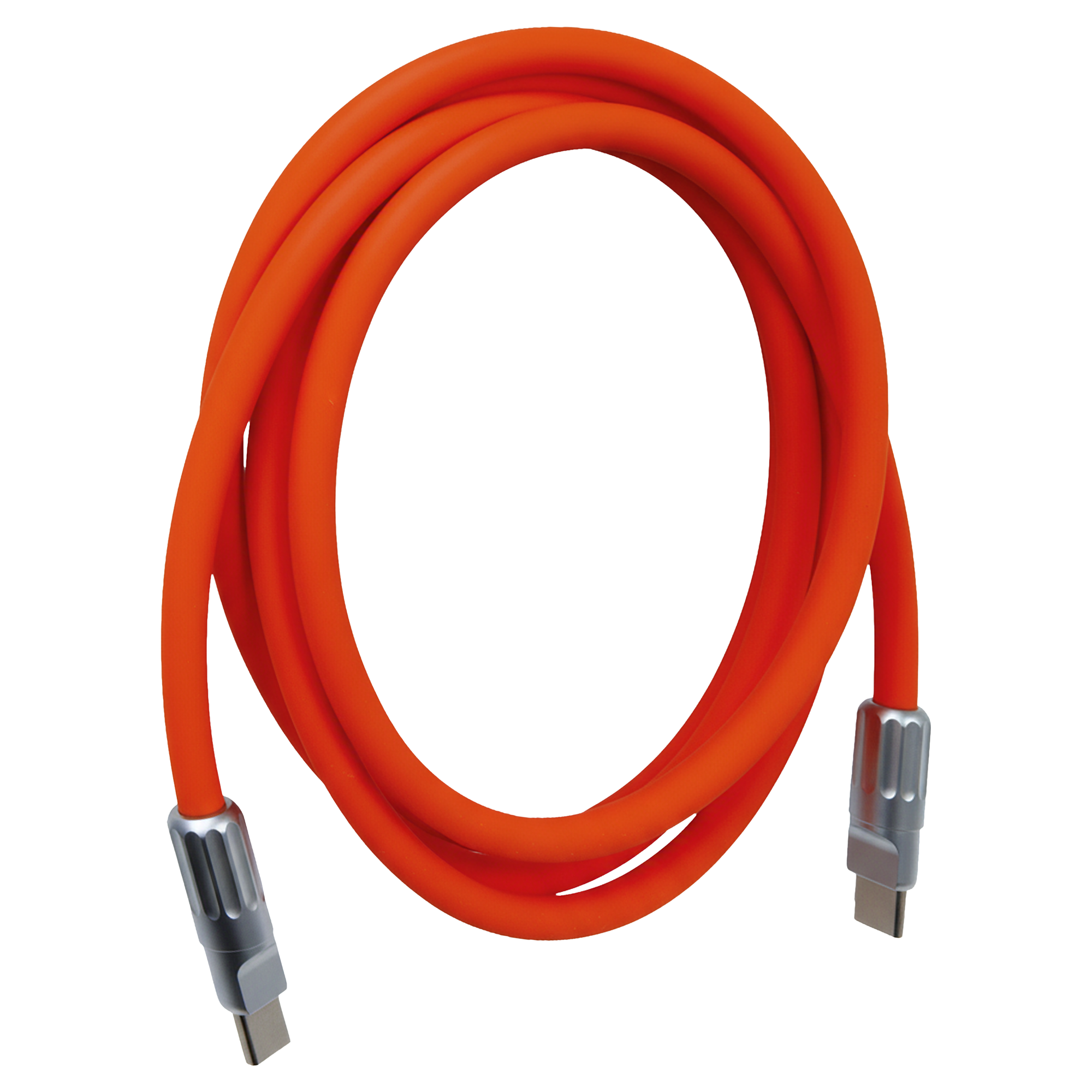 Front. Helix - GripCord 8' Silicone USB-C Cable - Orange.