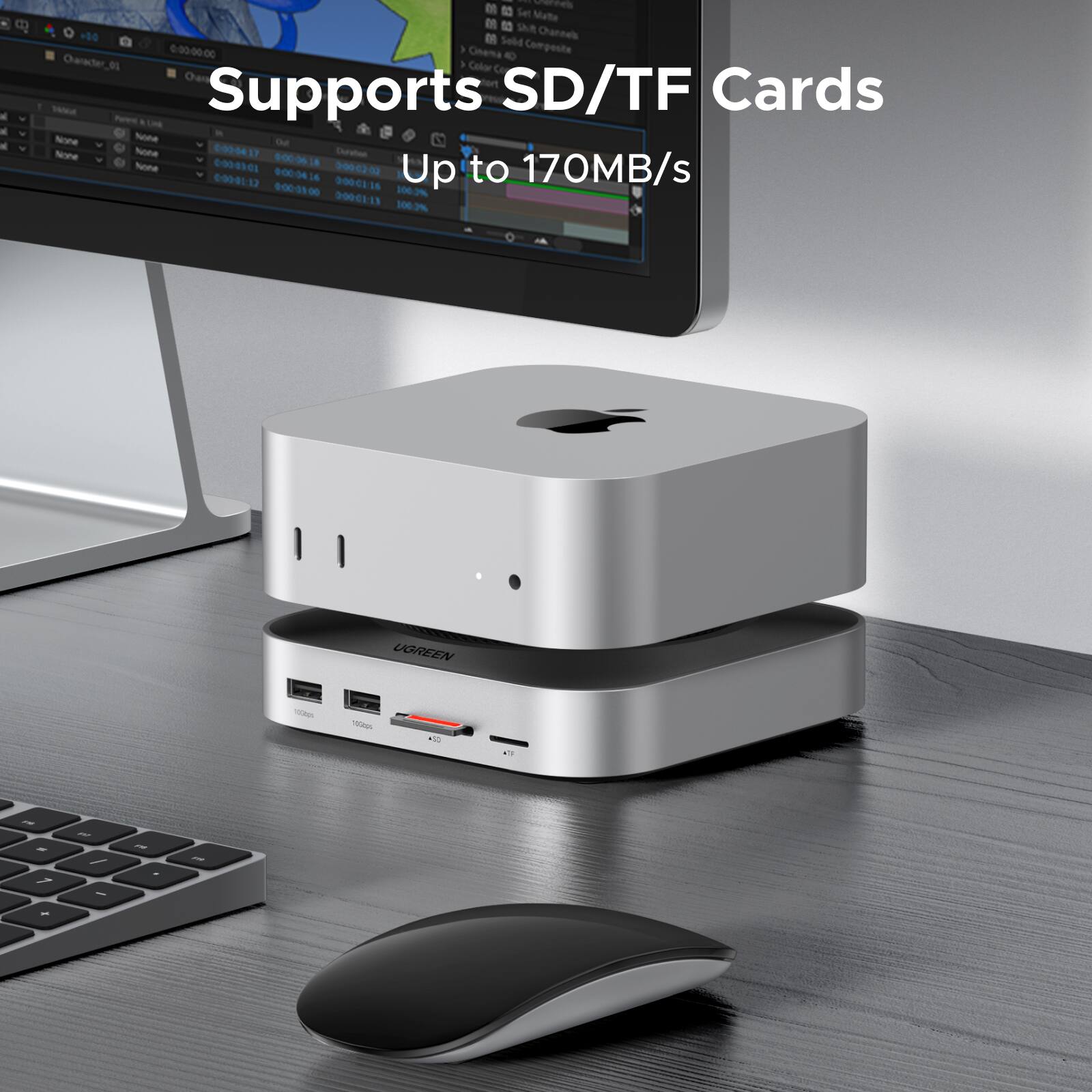 Supports SD/TF Cards  
Up to 170MB/s
