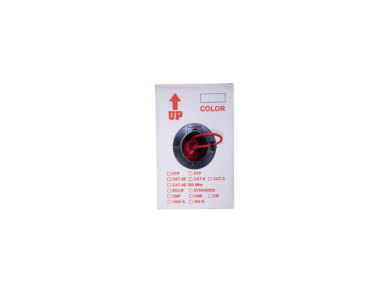 UP COLOR  
UTP STP  
CAT-5E CAT-6 CAT-3  
350 MHz  
SOLID STRANDED  
CMP CMR CM  
1000 ft. 500 ft.