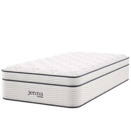 Jenna 14" Innerspring and Foam Twin Mattress by Modway - White