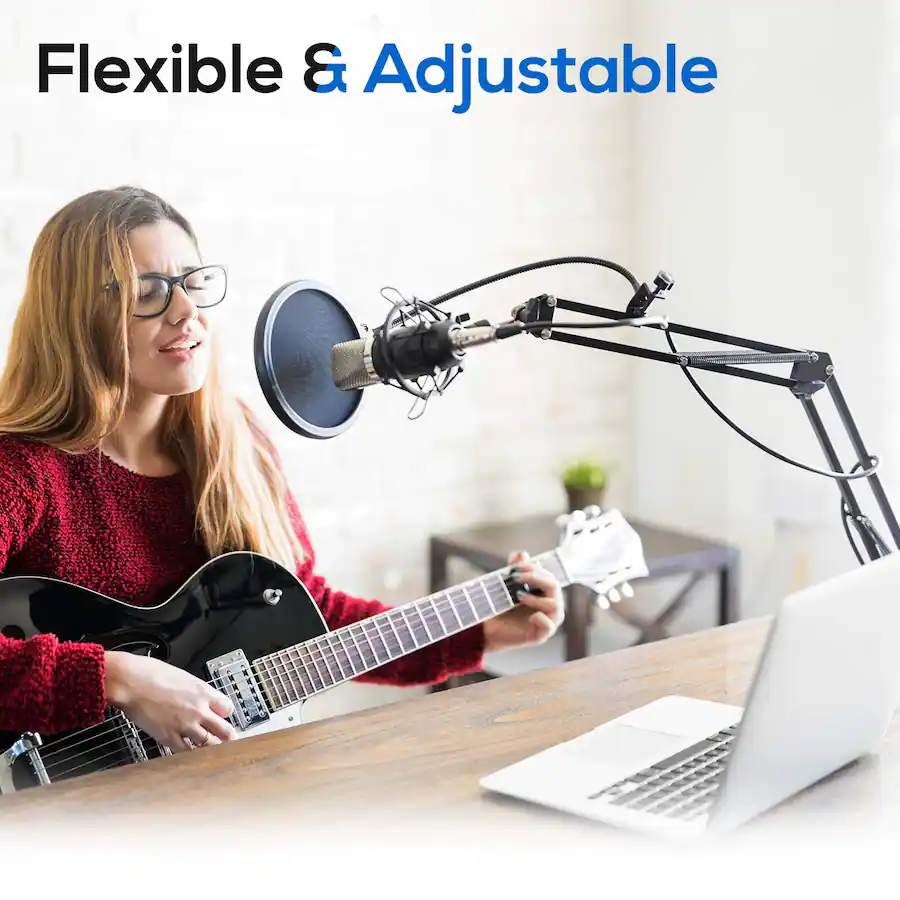 Sound Around USB Suspension Boom Microphone Stand, Adjustable Arm for ...