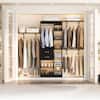 Front. Aheaplus - Upgraded 96'' Closet System with 13 Storage Shelves, 8FT Open Wardrobe System with 2 Wooden Drawers & 4 Hanging Rods - Black.