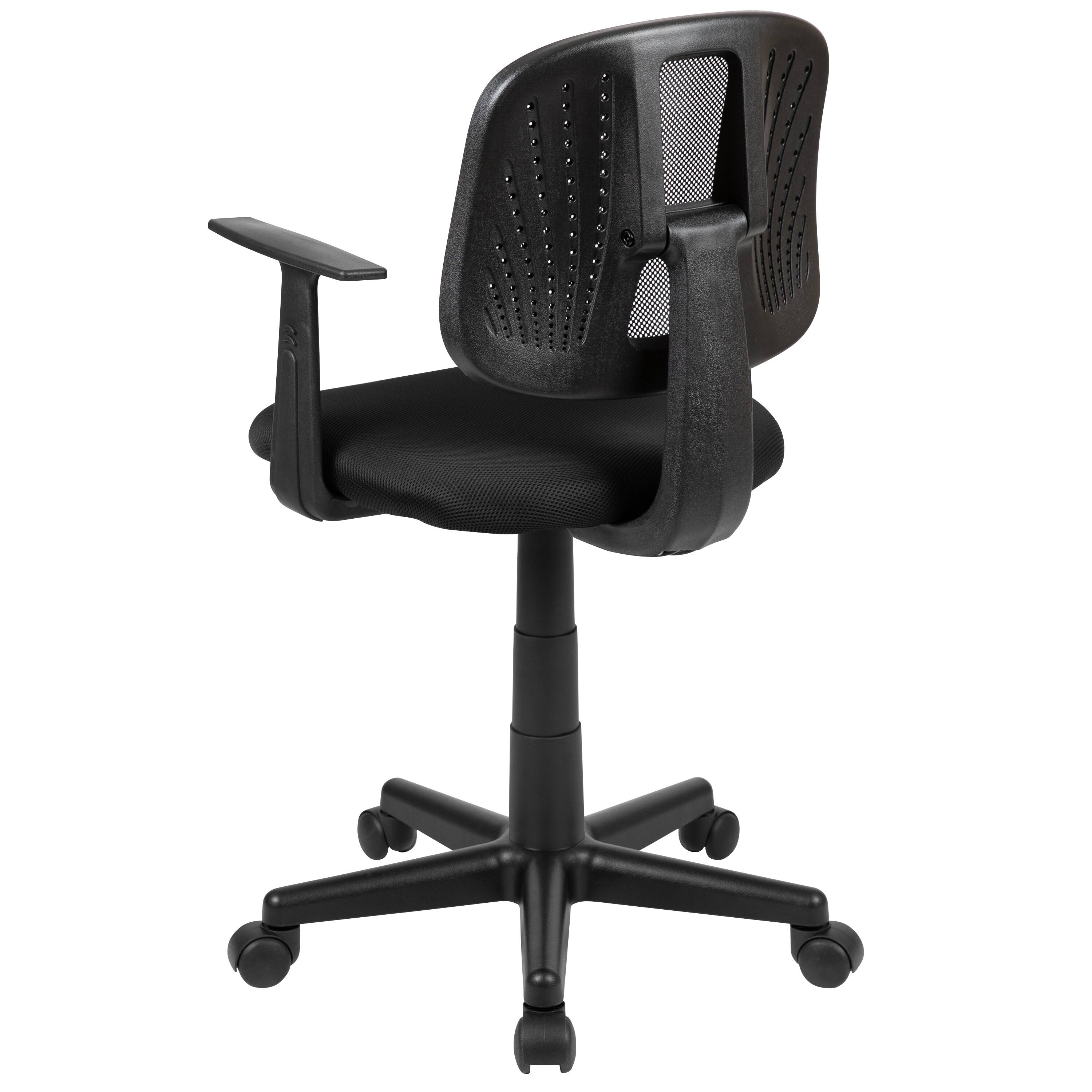 Alt View 5. Emma + Oliver - Pivot Back Mesh Swivel Task Office Chair with Arms - Black.