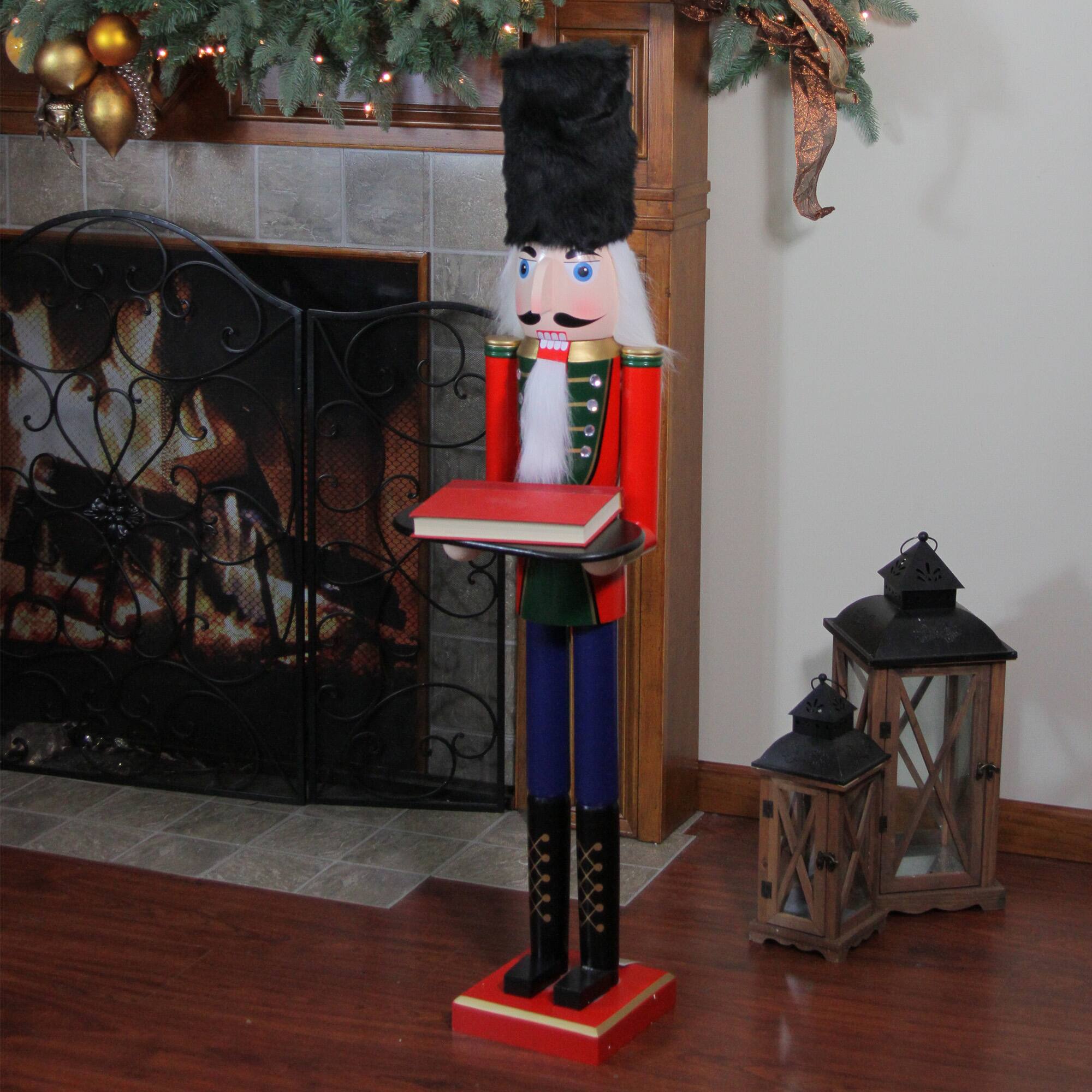 Alt View 1. Northlight - 48.25" Red and Black Christmas Butler Nutcracker with Tray - Red.