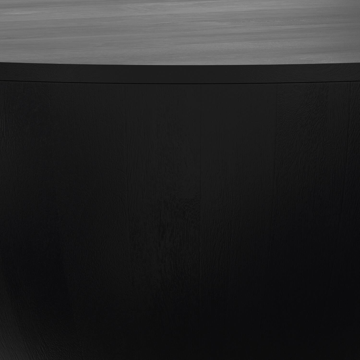 Alt View 2. Simpli Home - Elmbrook 34 inch Wide Solid Mango Modern Industrial Drum Coffee Table in Black, Assembled - Black.