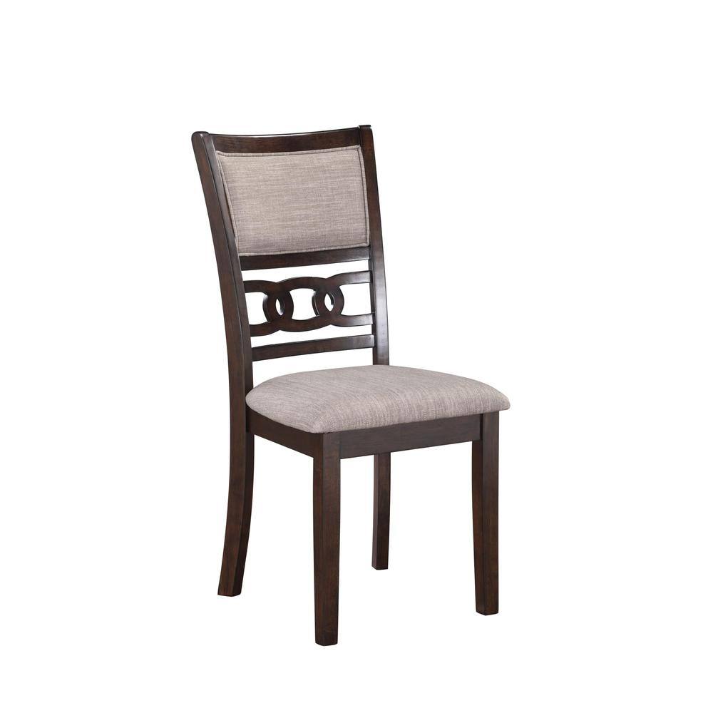 Alt View 1. New Classic Furniture - Gia Cherry Wood Dining Chair with Fabric Seat (Set of 4) - Brown.