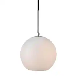 Living District - Baxter 1 Light Chrome Pendant With Frosted White Glass - Chrome And Frosted White