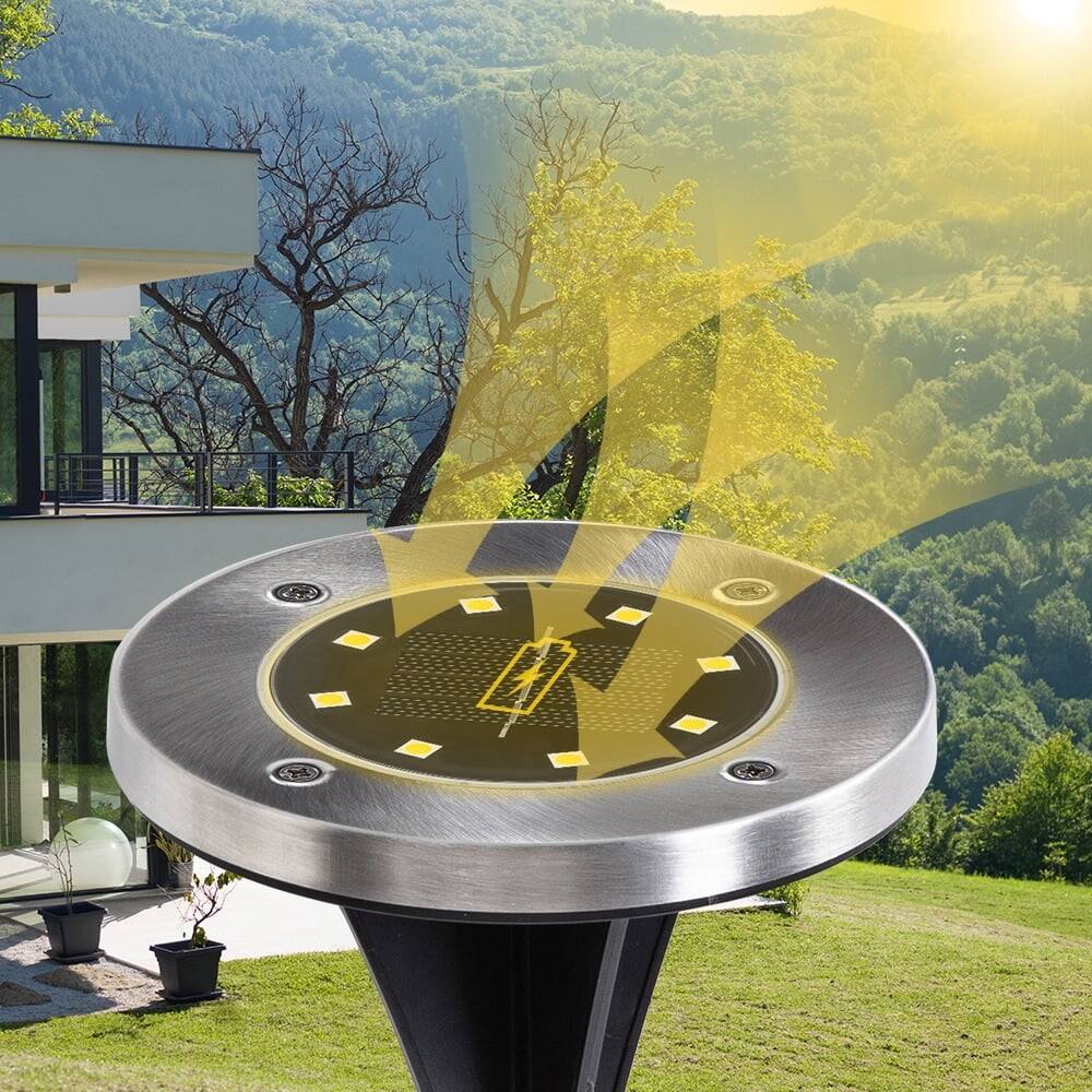 Alt View 1. COWIN - Solar Ground Lights 8 Pack Solar Garden Lights Outdoor Landscape Lights for Pathway Yard Lawn.
