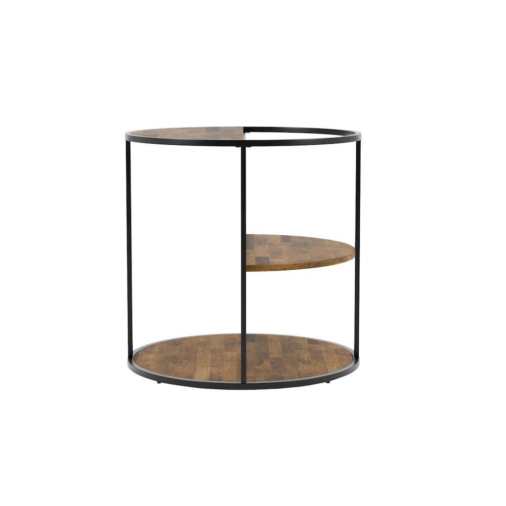 Angle. Furniture of America - Marquesa Contemporary Wood Round End Table - Black.