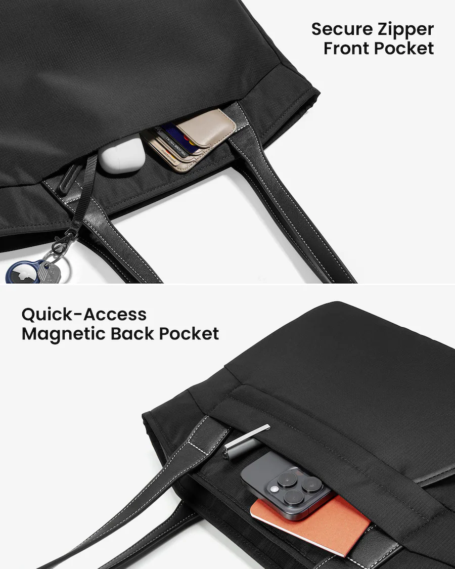 tomtoc Laptop Tote Bag for Women, Laptop Work Shoulder Bag with