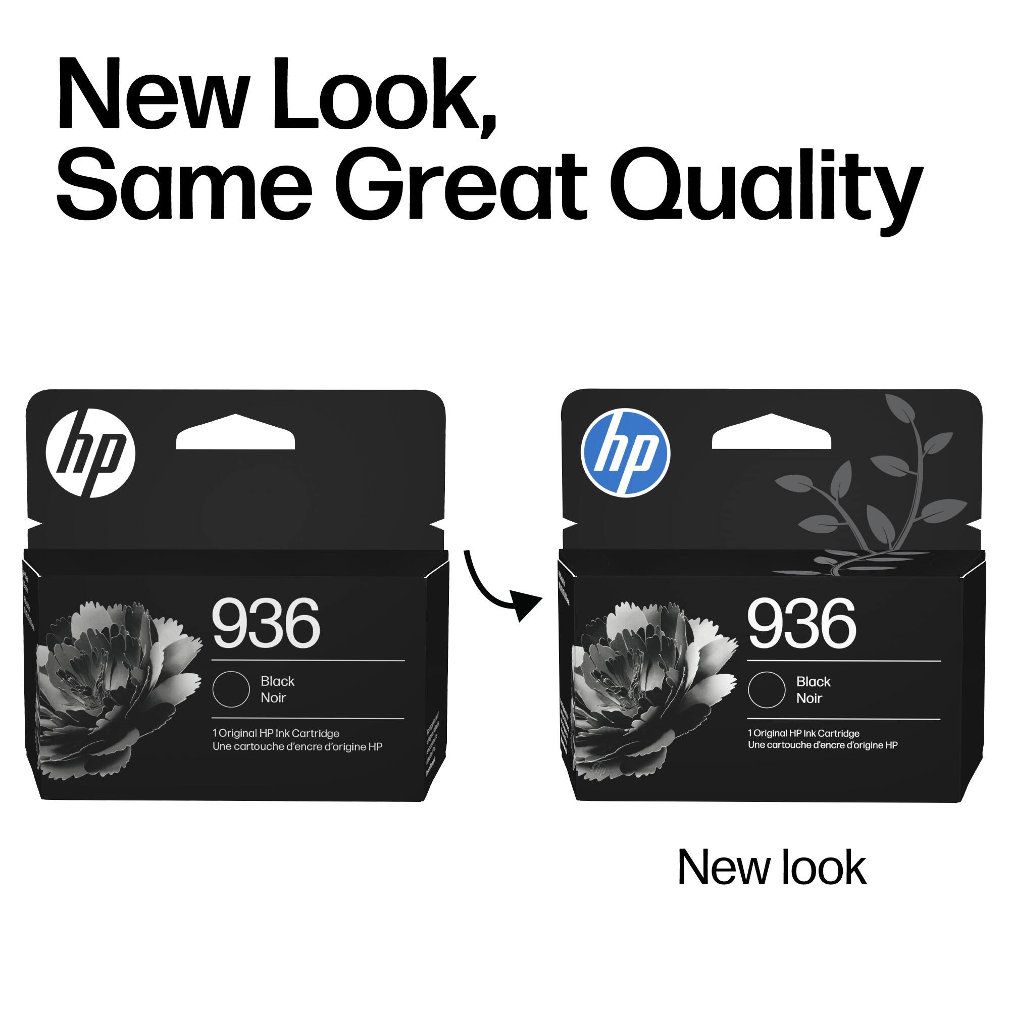 New Look, Same Great Quality

hp 936 Black Noir

1 Original HP Ink Cartridge
Une cartouche d'encre d'origine HP

New look