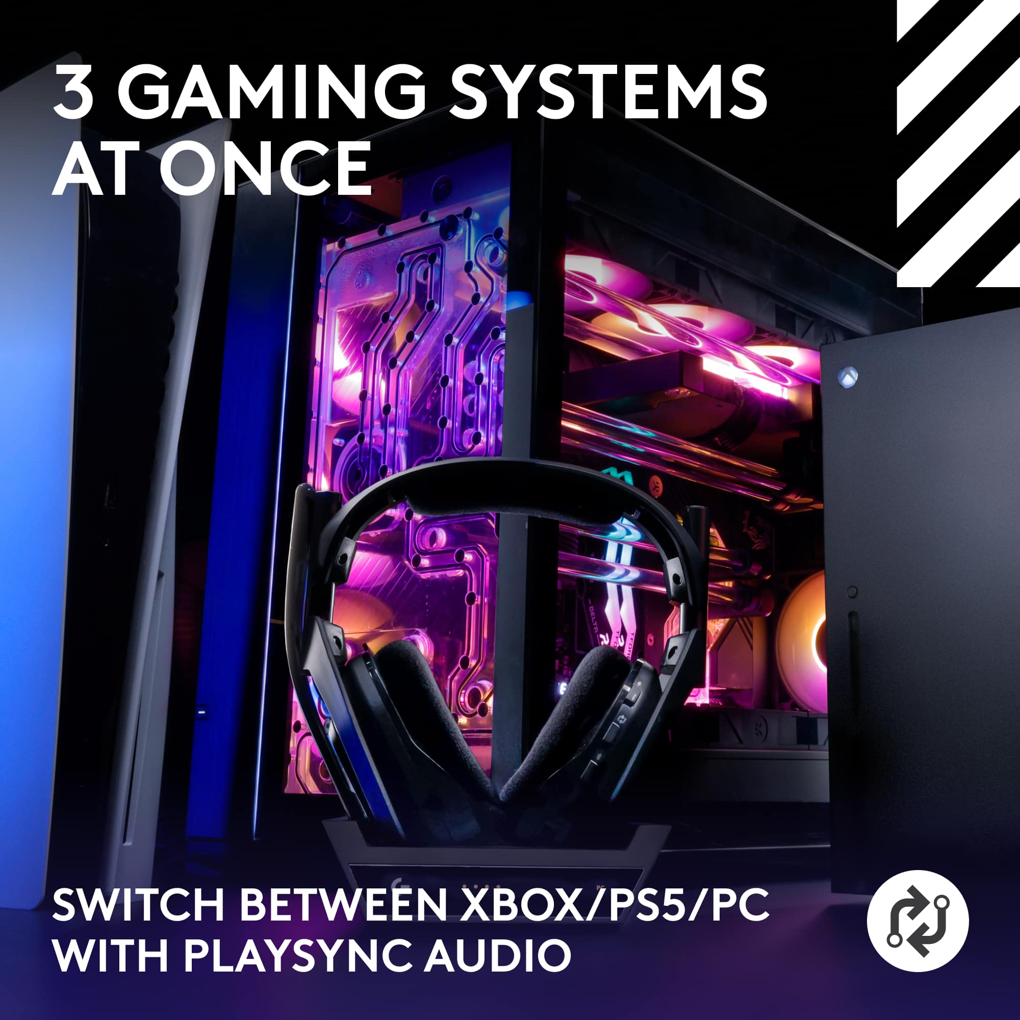 3 Gaming Systems at Once: Switch Between Xbox/PS5/PC with PlaySync Audio