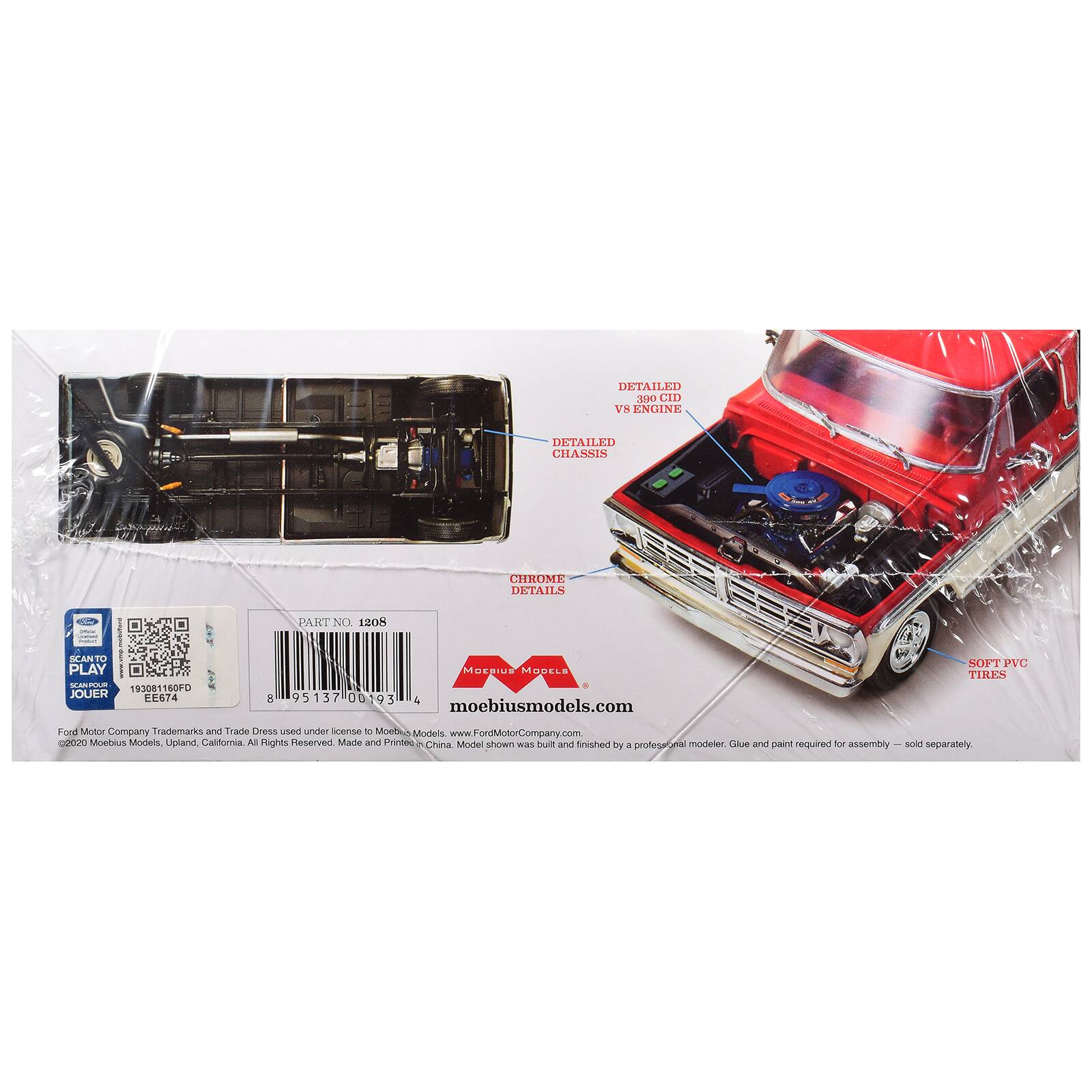 Moebius Models Skill 3 Model Kit 1971 Ford Ranger XLT Pickup Truck 1/25 ...