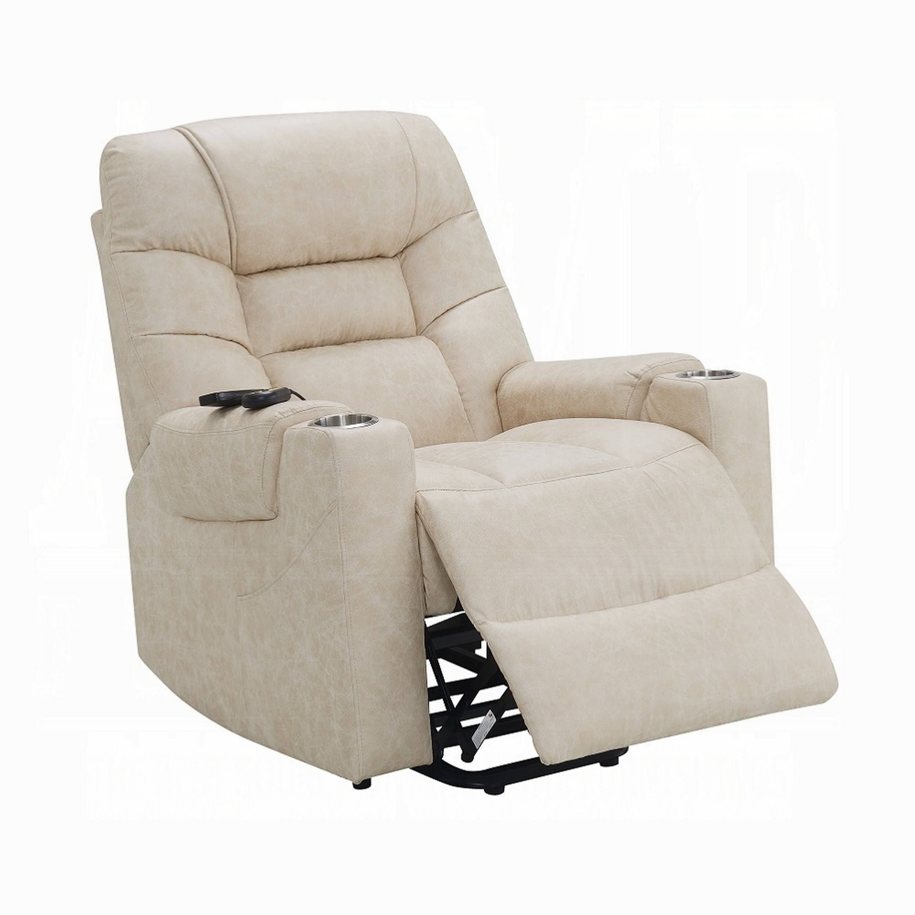 Alt View 2. Manhattan Lane - Aira Power Recliner Lift Chair with Heating Massage, Gray Faux Leather - Gray.