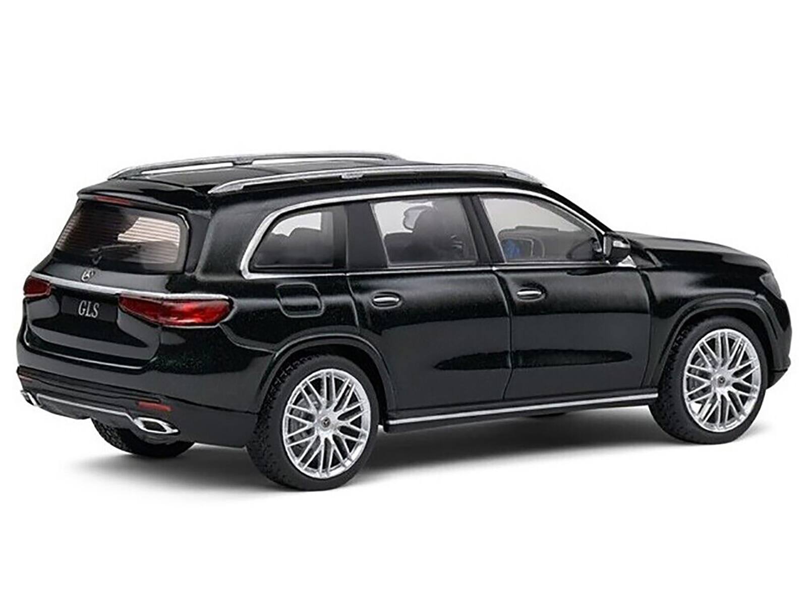 Angle. Solido - 2020 Mercedes-Benz GLS Dark Green Metallic with AMG Wheels and Sunroof 1/43 Diecast Model Car by Solido - Dark Green Metallic.