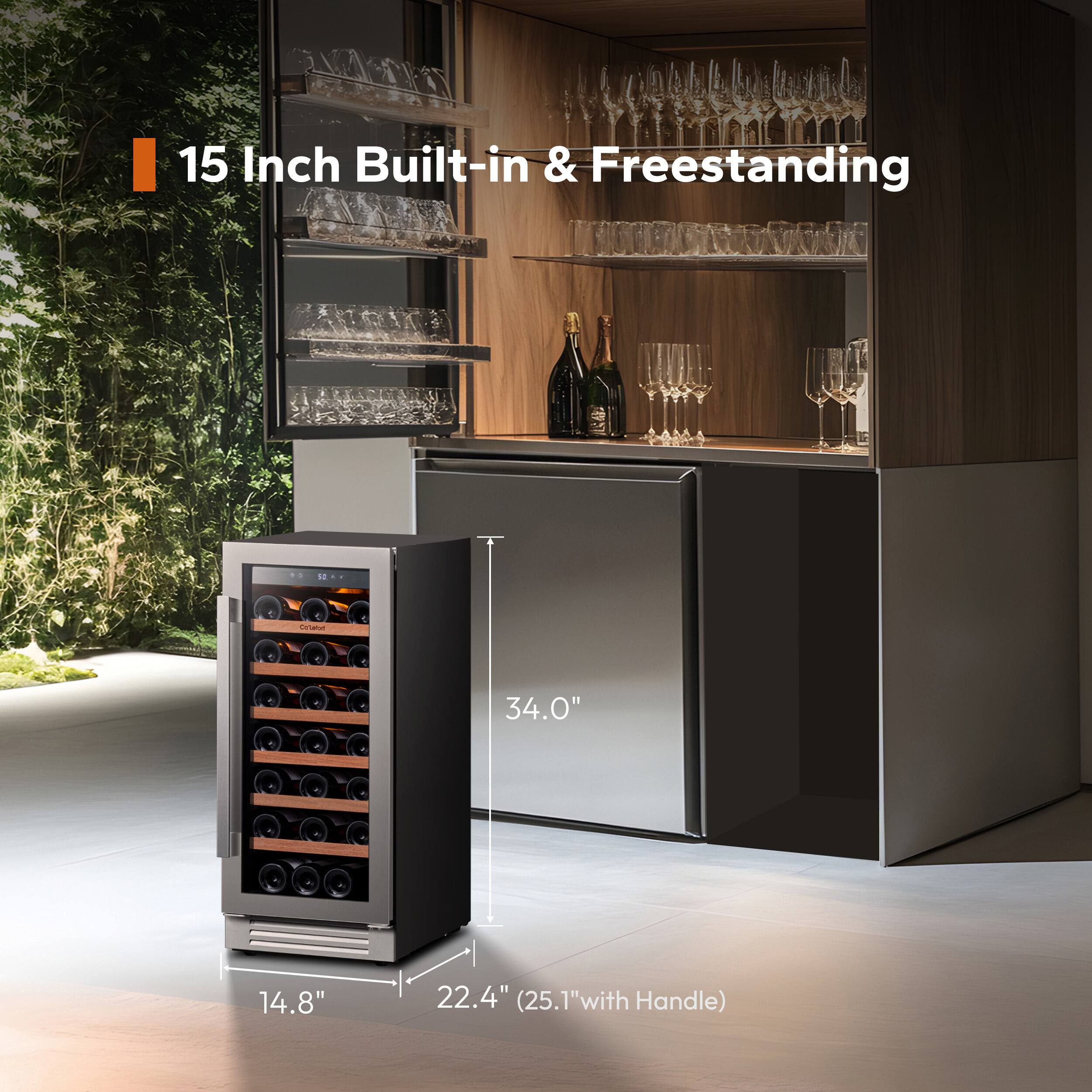 15 Inch Built-in & Freestanding "Corona" 34.0" 14.8" 22.4" (25.1" with Handle)