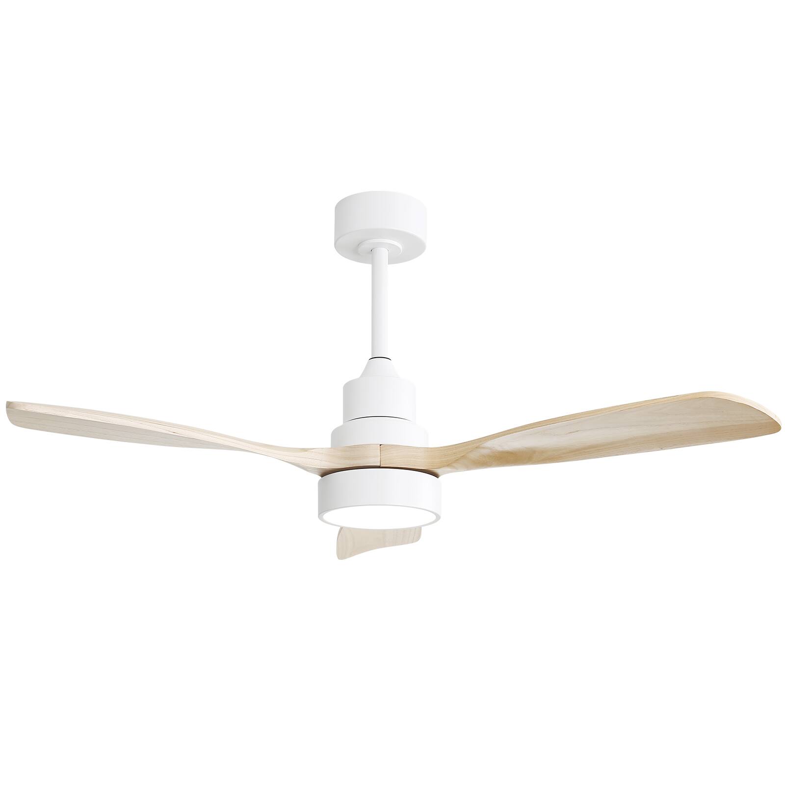 Left. Sofucor - Sofucor 48 Inch Solid Wood Low Profile Ceiling Fan With Lights and Remote for Indoor Outdoor Bedroom Farmhouse Patio - White Wood.