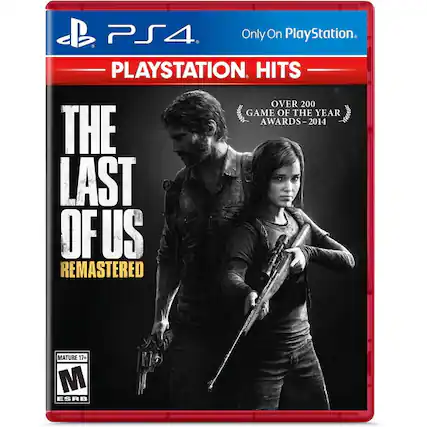 PS4. Only On PlayStation. PLAYSTATION. HITS. OVER 200 GAME OF THE YEAR AWARDS-2014. THE LAST OF US REMASTERED. MATURE 17+. M ESRB. - T (Teen 13+)