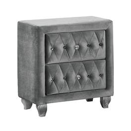 Manhattan Lane - Rea Nightstand, 26 Inch, 2 Drawers - Gray, Silver