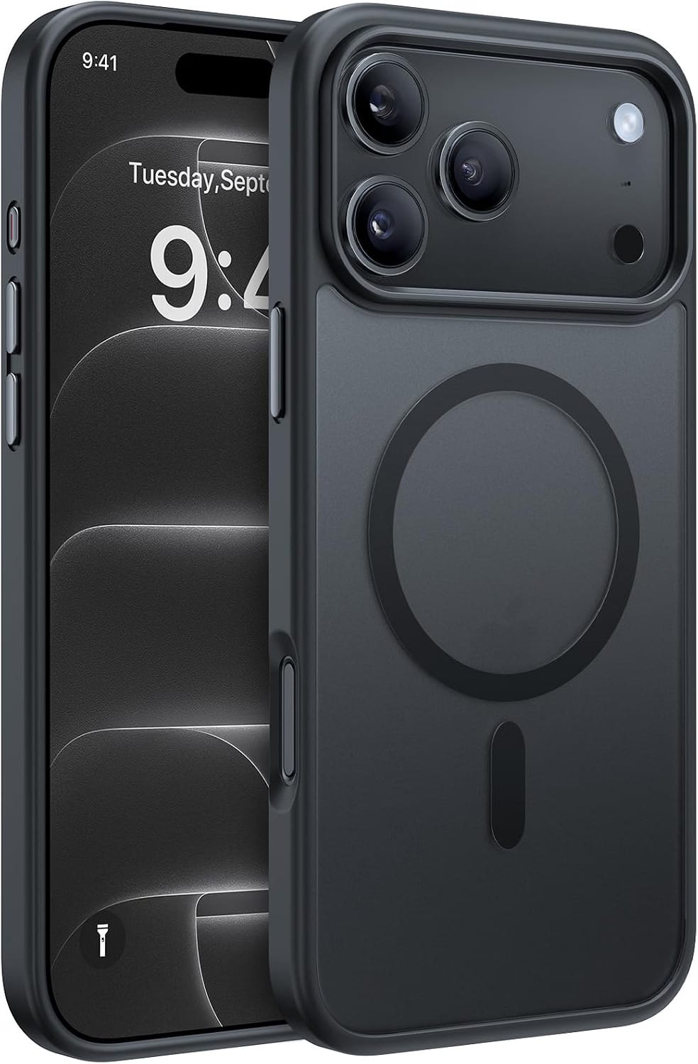 Core Tech - Magnetic Translucent Matte Case Compatible with Apple iPhone 18 Pro Max - Black