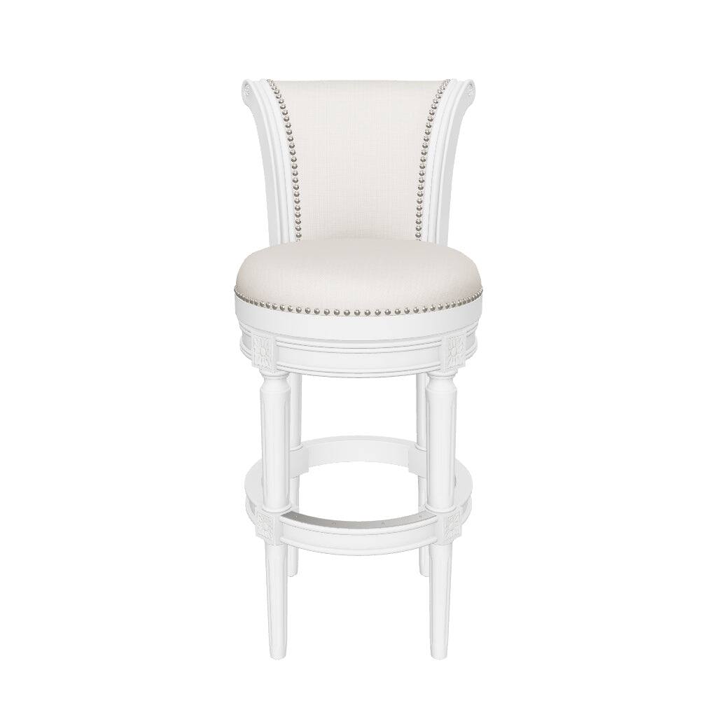 Alt View 8. Maven Lane - 31" Pullman Bar Stool In Alabaster White Finish With Fabric Upholstery - Alabaster White.