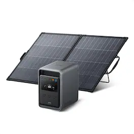 Anker - SOLIX S2000 Portable Power Station w/200W Bifacial Solar Panel,Peak 3000W Solar Generator for Emrgency&Home Backup (2010 Wh Capacity)
