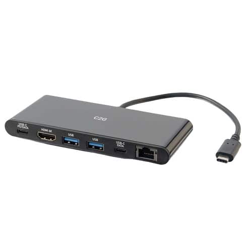 C2G - 757120288459 USB C Docking Station - Black - USB C to 4K HDMI, Ethernet, USB 3.0, Power Delivery