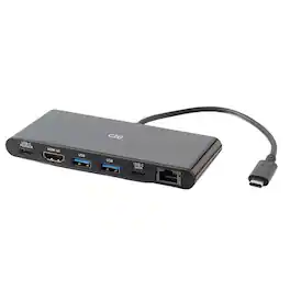 C2G - 757120288459 USB C Docking Station - Black - USB C to 4K HDMI, Ethernet, USB 3.0, Power Delivery