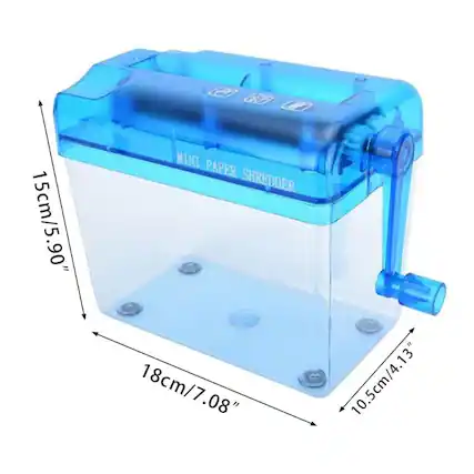 15cm/5.90" MINI PAPER SHREDDER
18cm/7.08"
10.5cm/4.13"