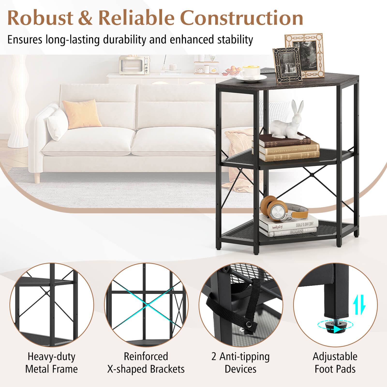Robust & Reliable Construction  
Ensures long-lasting durability and enhanced stability  

- Heavy-duty Metal Frame  
- Reinforced X-shaped Brackets  
- 2 Anti-tipping Devices  
- Adjustable Foot Pads