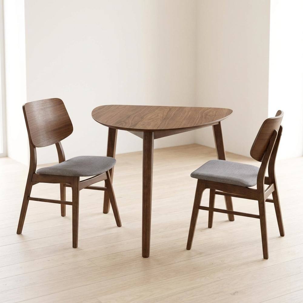 Alt View 1. Starlight Canyon Home - Dark Gray & Walnut 3-Piece Corner Table Set with Modern Design - Walnut/Dark Gray.