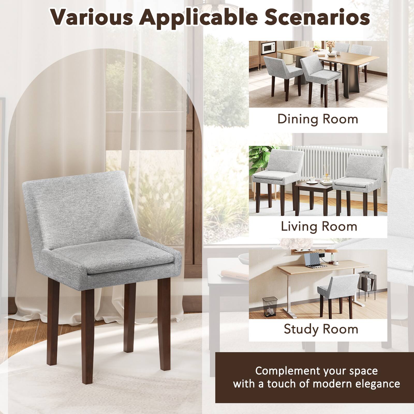 Various Applicable Scenarios

Dining Room

Living Room

Study Room

Complement your space with a touch of modern elegance