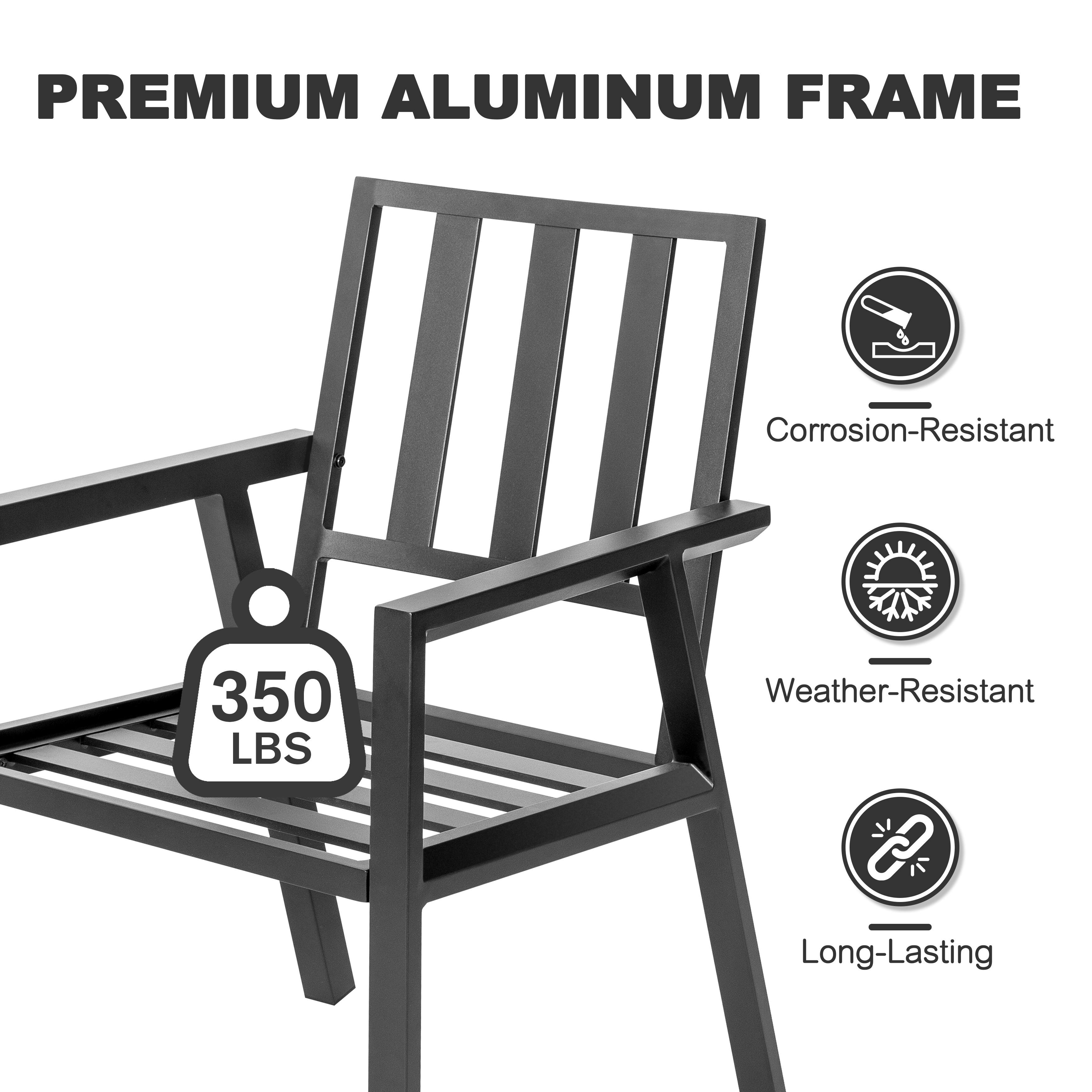 PREMIUM ALUMINUM FRAME  
Corrosion-Resistant  
350 LBS  
Weather-Resistant  
Long-Lasting