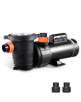 VEVOR - Above Ground Pool Pump, 1.5HP/0.35HP, Dual Speed Swimming Pool Pump, High 110 GPM 54 ft Lift, Low 52 GPM 14 ft Lift - Black
