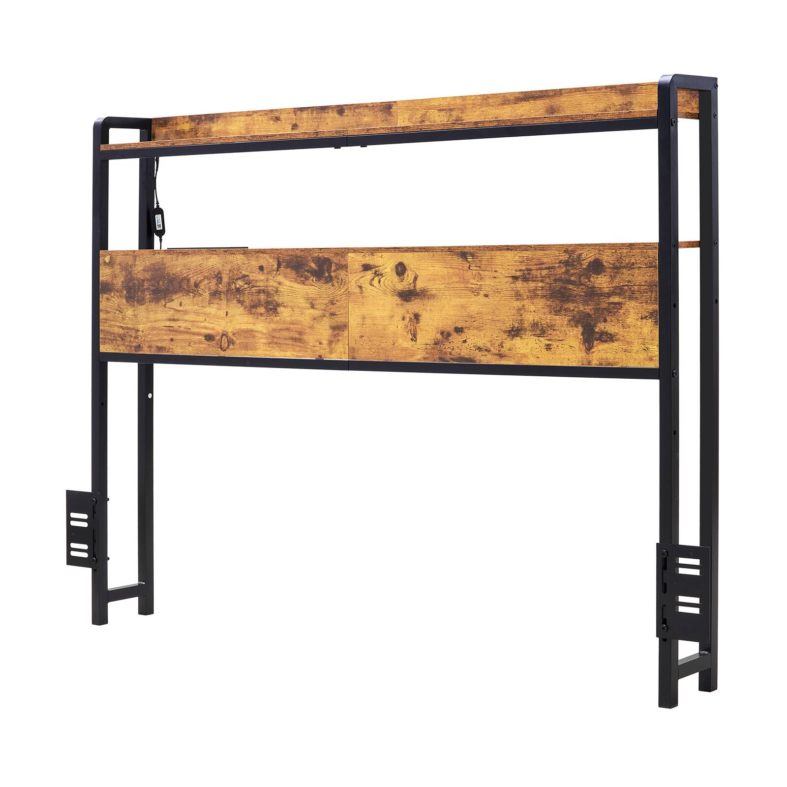 Alt View 5. VEVOR - Headboard for Full Size Bed, Adjustable Height Headboard with 2 Shelves Storage, Freestanding Head Board - Brown.