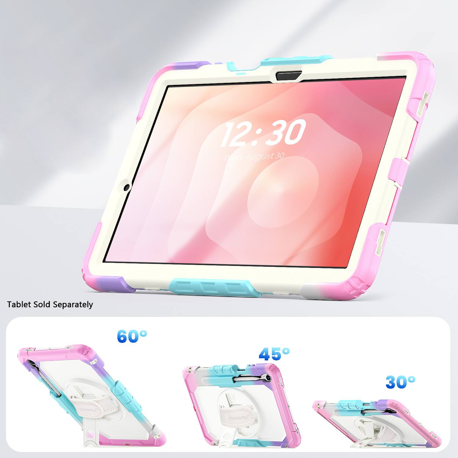 12:30  
Wed, August 30  

Tablet Sold Separately  

60°  
45°  
30°