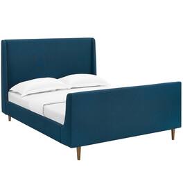 Modway - Aubree Upholstered Fabric Queen Sleigh Platform Bed - Blue