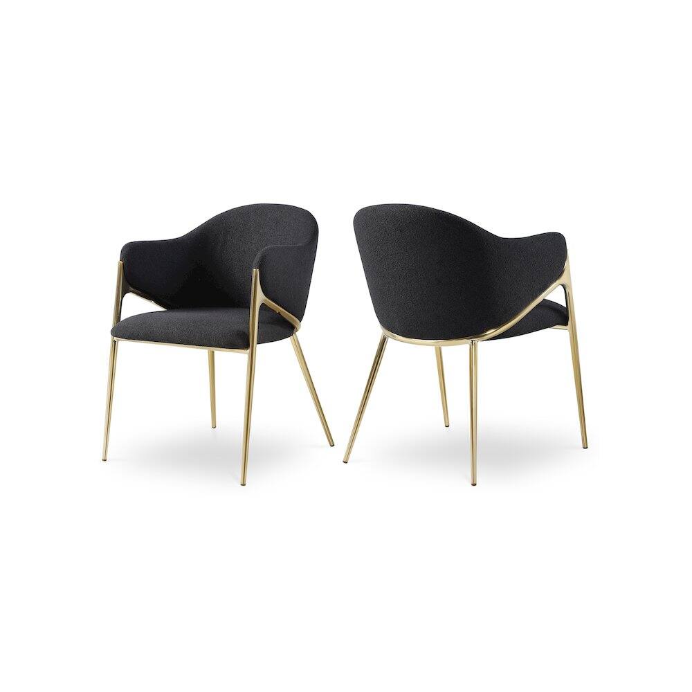 Meridian Furniture - Nial Boucle Fabric Dining Chair, Set of 2 - Black