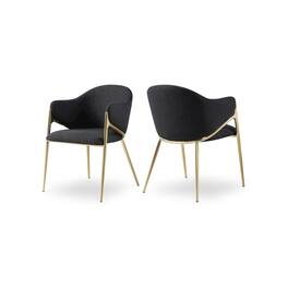 Meridian Furniture - Nial Boucle Fabric Dining Chair, Set of 2 - Black