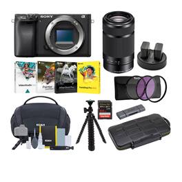 Sony - a6400 Mirrorless Digital Camera with 16-50mm and 55-210mm Lens Bundle - Black