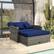 Alt View 3. Costway - Wicker Loveseat Sofa Set Patio Rattan Daybed with Ottoman & Retractable Side Tray - Mix Gray,Navy.