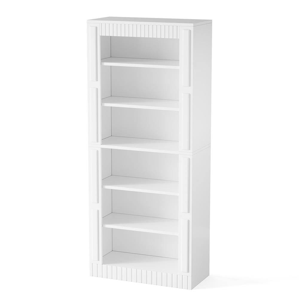 Back. Kadyn - Kadyn Bookshelf, Storage Shelf, Bookcase,73" Modern Bookcase, 6-Tier Tall Etagere Bookshelf with Storage Shelves,White - White.