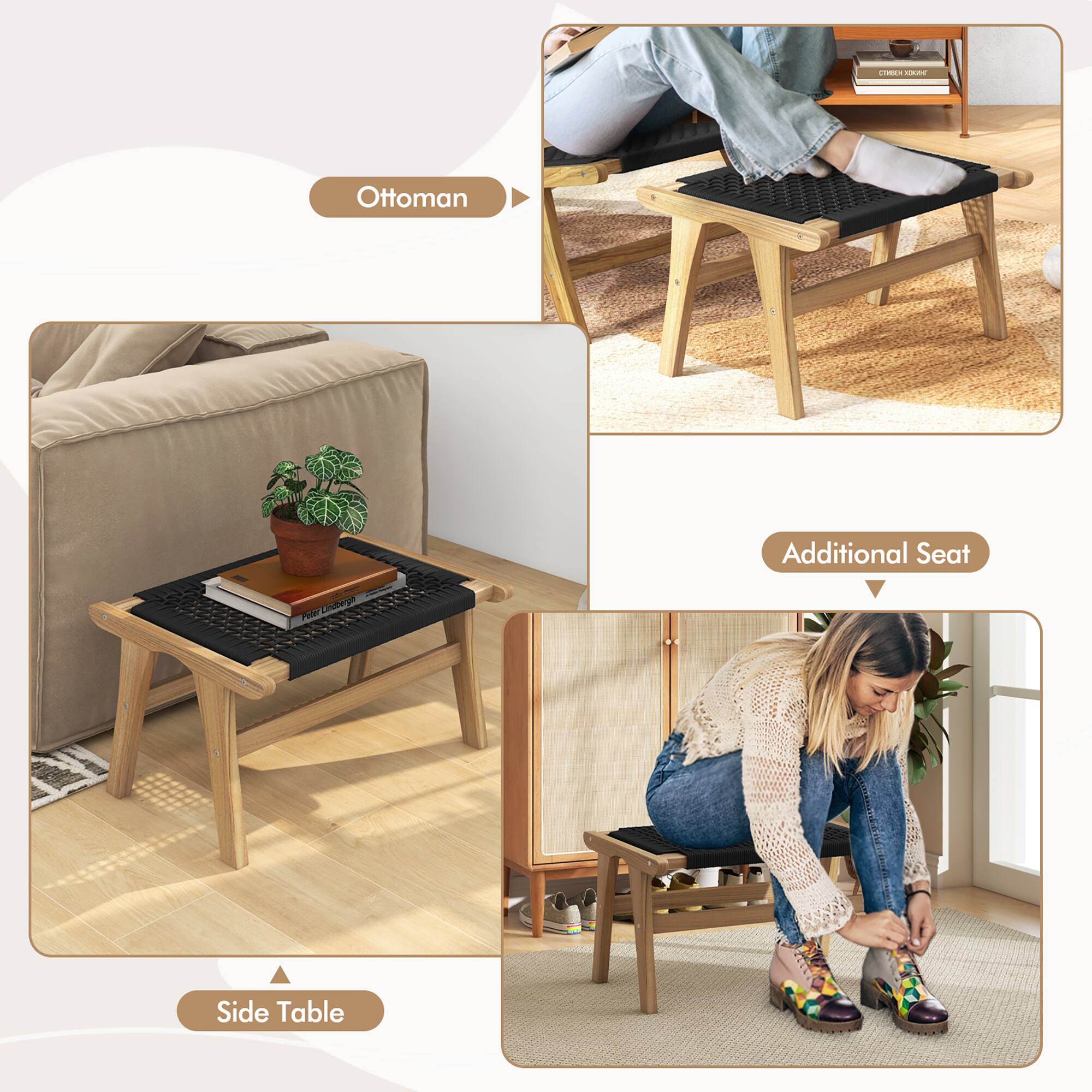 - Ottoman
- Side Table
- Additional Seat